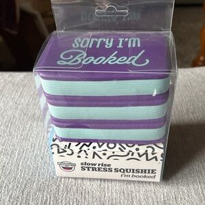 “Sorry I’m Booked” Purple and Mint Stress Squishie